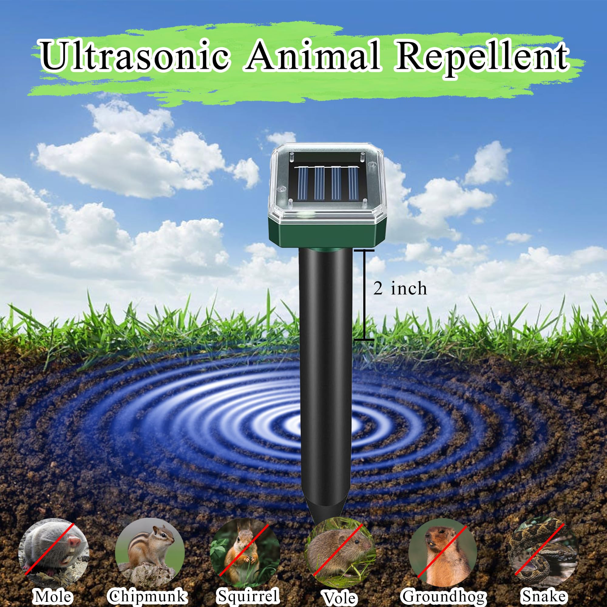 Generic Mole Repellent Solar Pro in-ground installation demonstration
