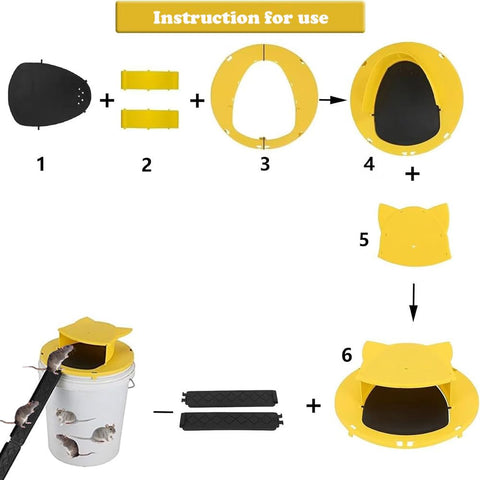 Generic Mouse Trap Bucket Lid closeup shows auto-reset mechanism for repeated catches.