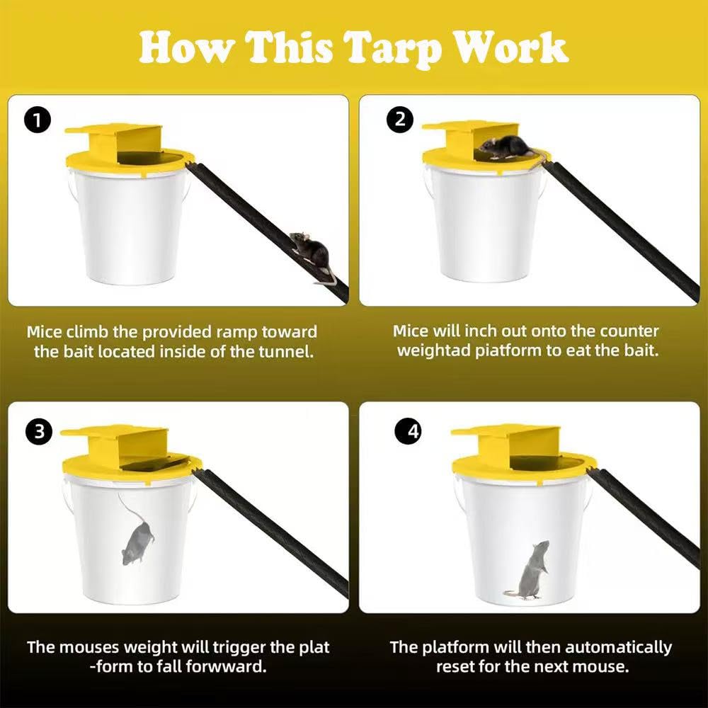 Generic Mouse Trap Bucket Lid side view highlights enclosed safety design.