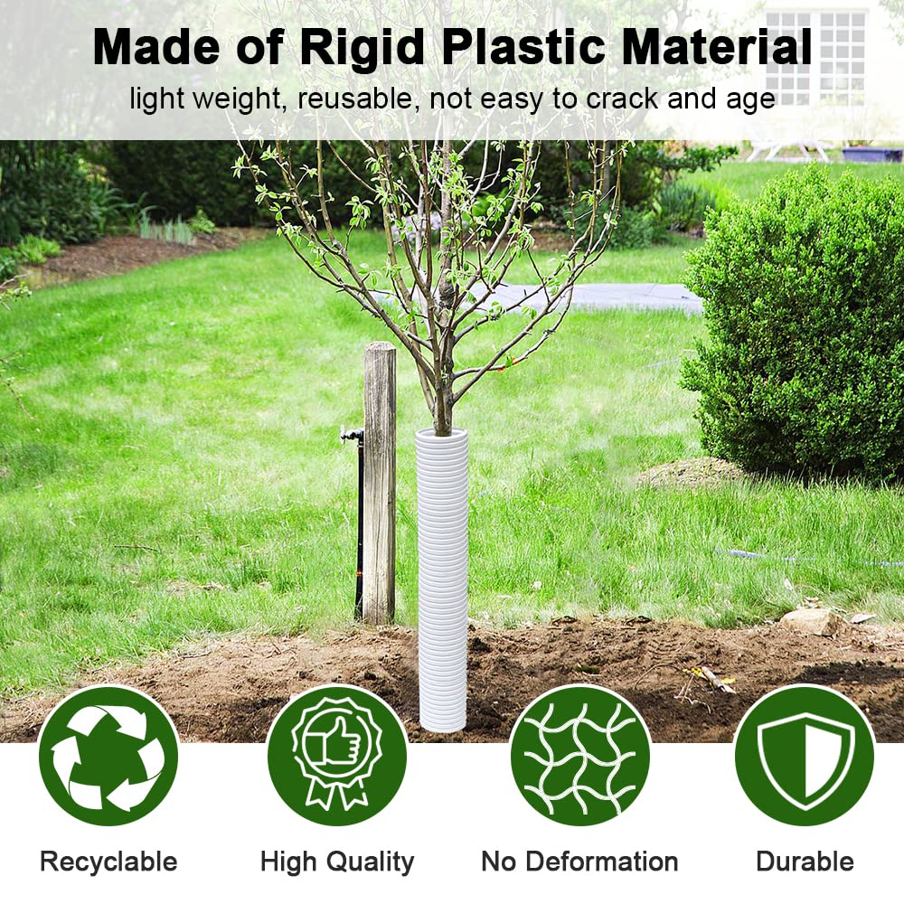 Generic mower and rodent protection guards saplings during garden maintenance