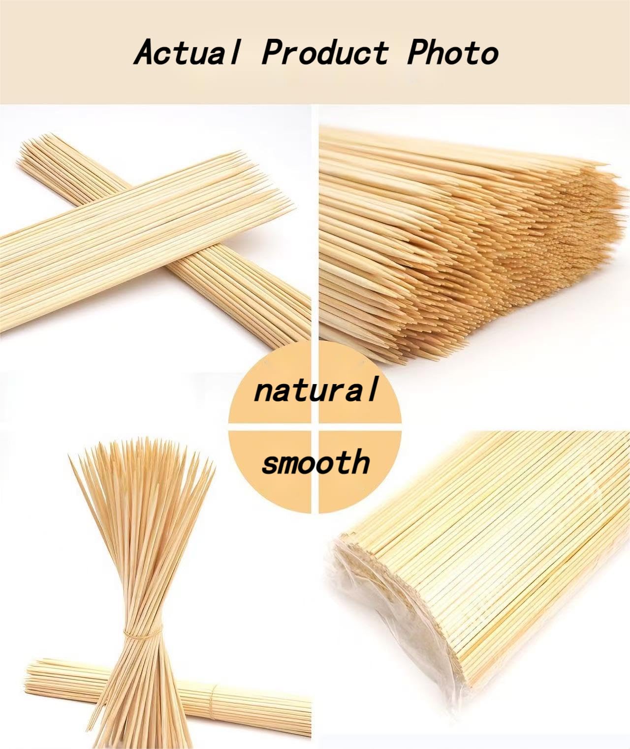 Generic bamboo skewers for campfire, grill, and picnic use.