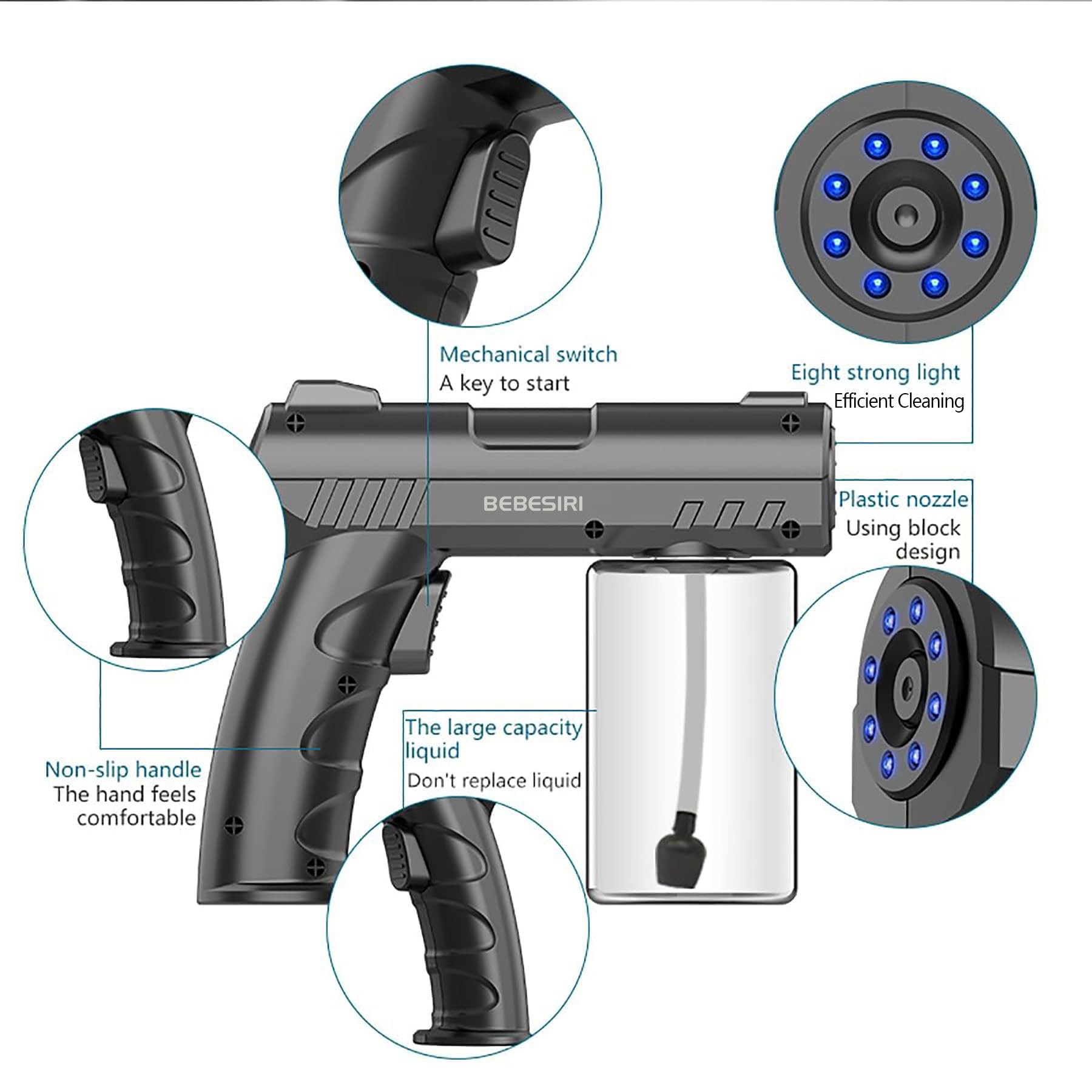 Generic Nano Sprayer supports about 25 minutes of continuous use per fill.