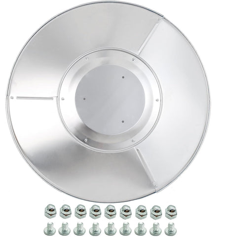 Generic NCZH 33-inch round patio heater reflector shield, front view, heat direction enhanced outdoors.
