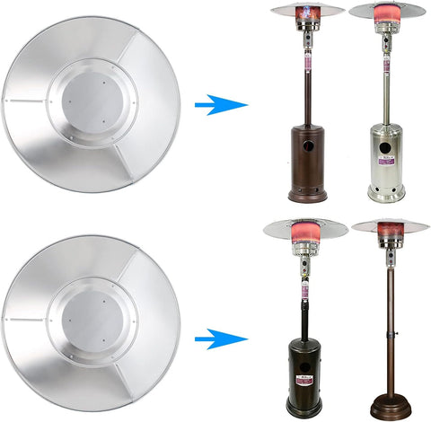 Generic NCZH 33-inch round reflector shield with three outer panels, improves outdoor heat distribution.