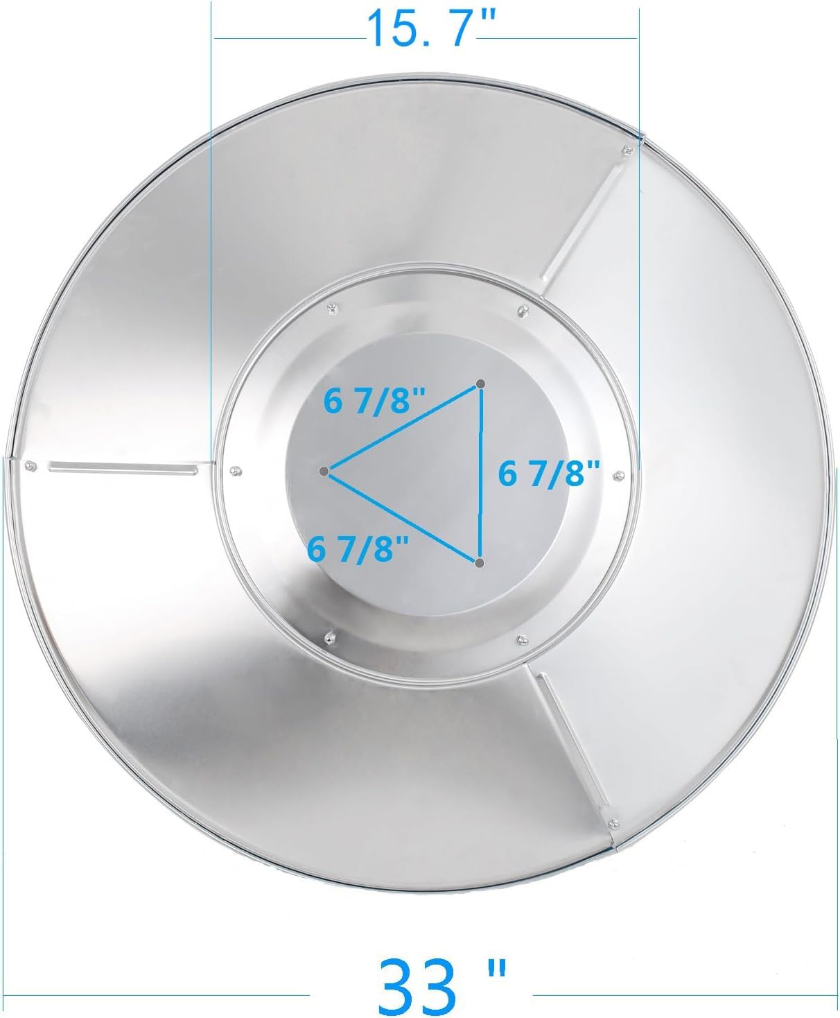 Generic NCZH 33-inch round reflector shield with hardware included for quick outdoor installation.