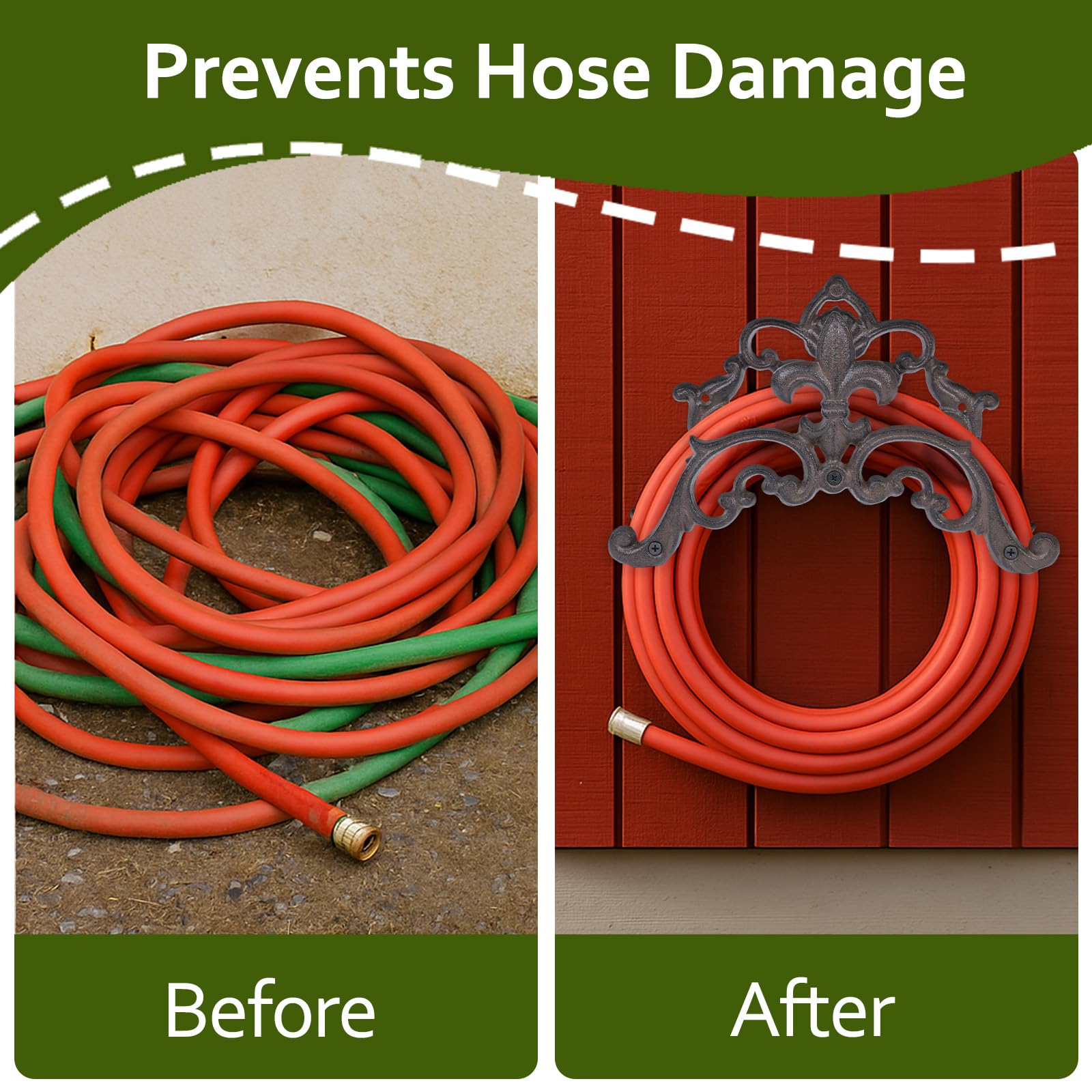 Generic organized garden hose storage keeps your outdoor space tidy.