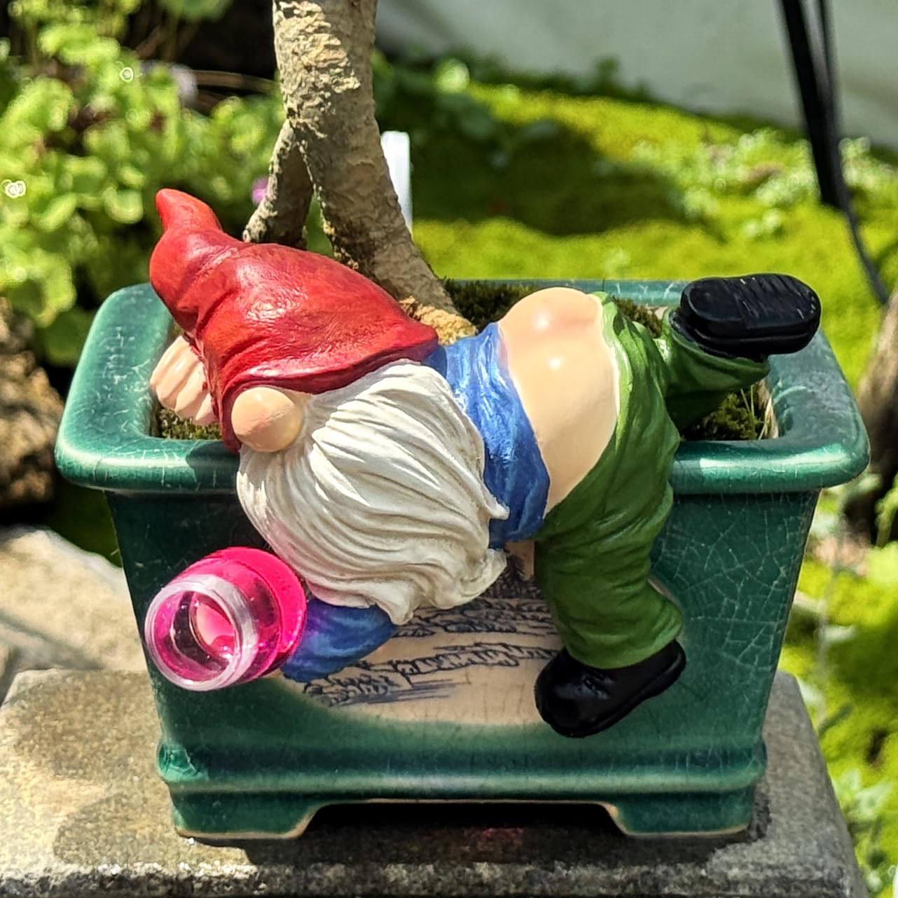 Generic outdoor dwarf garden statue decor boosts yard character in all weather