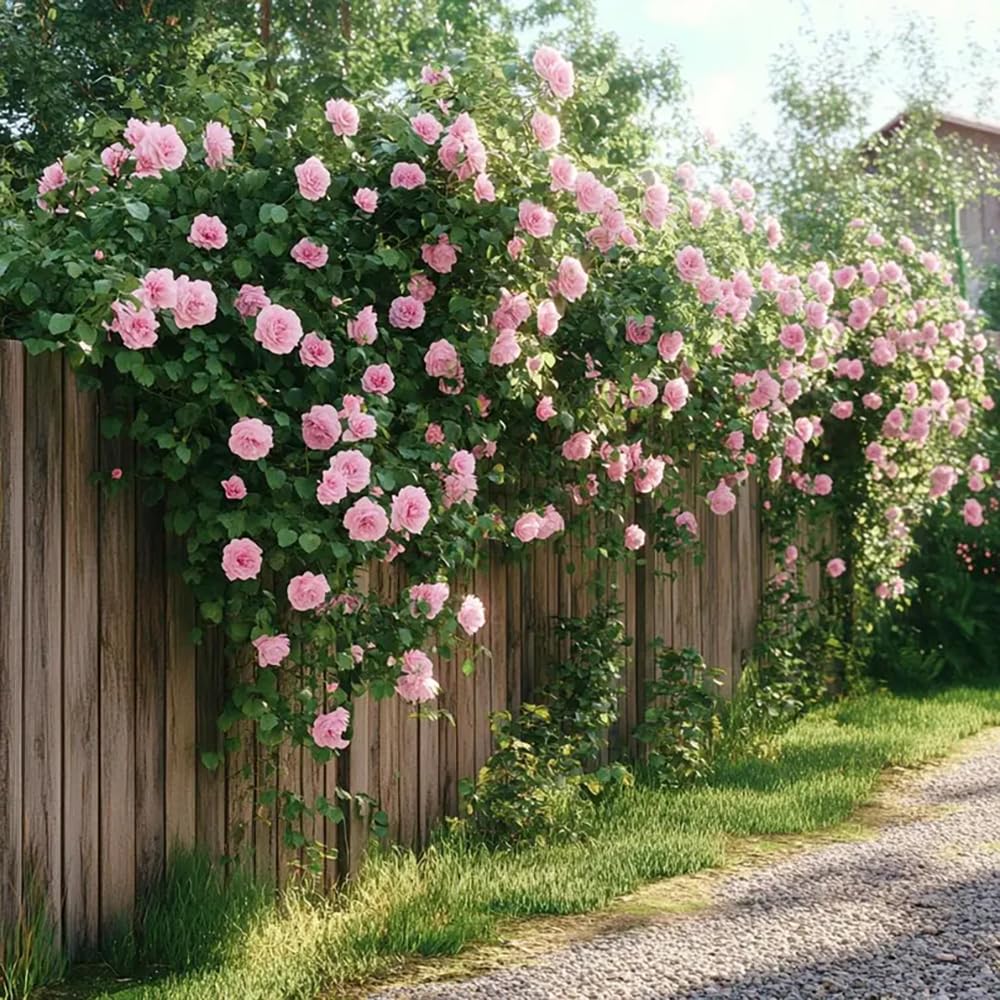 Generic Pink Climbing Rose bloom, attracts pollinators and enhances outdoor spaces.