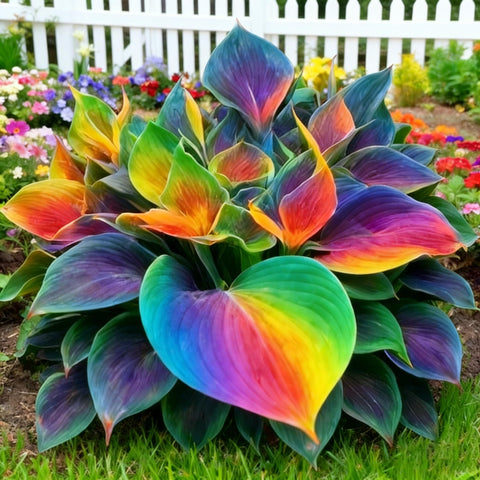 Generic pollinators on hosta attract beneficial insects and garden life.