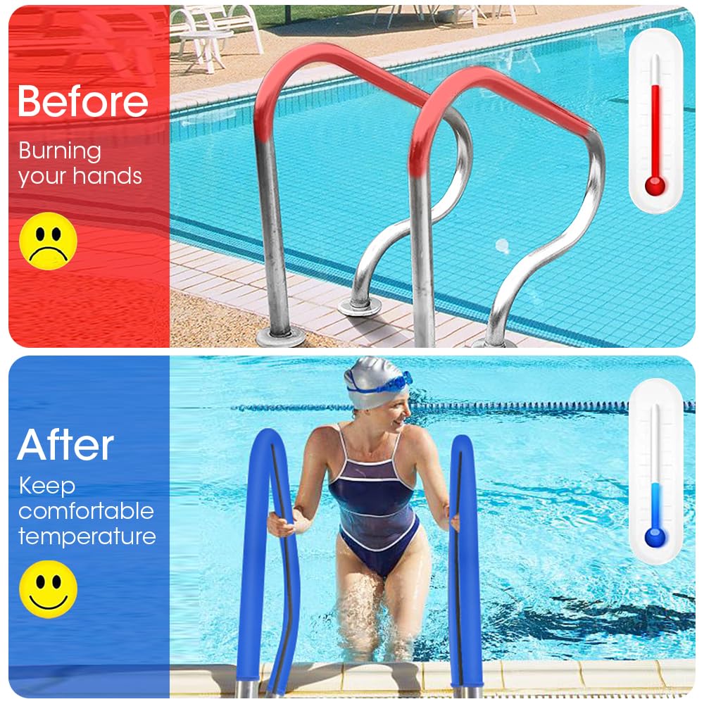 Blue Generic handrail cover protecting rails from wear and UV exposure.