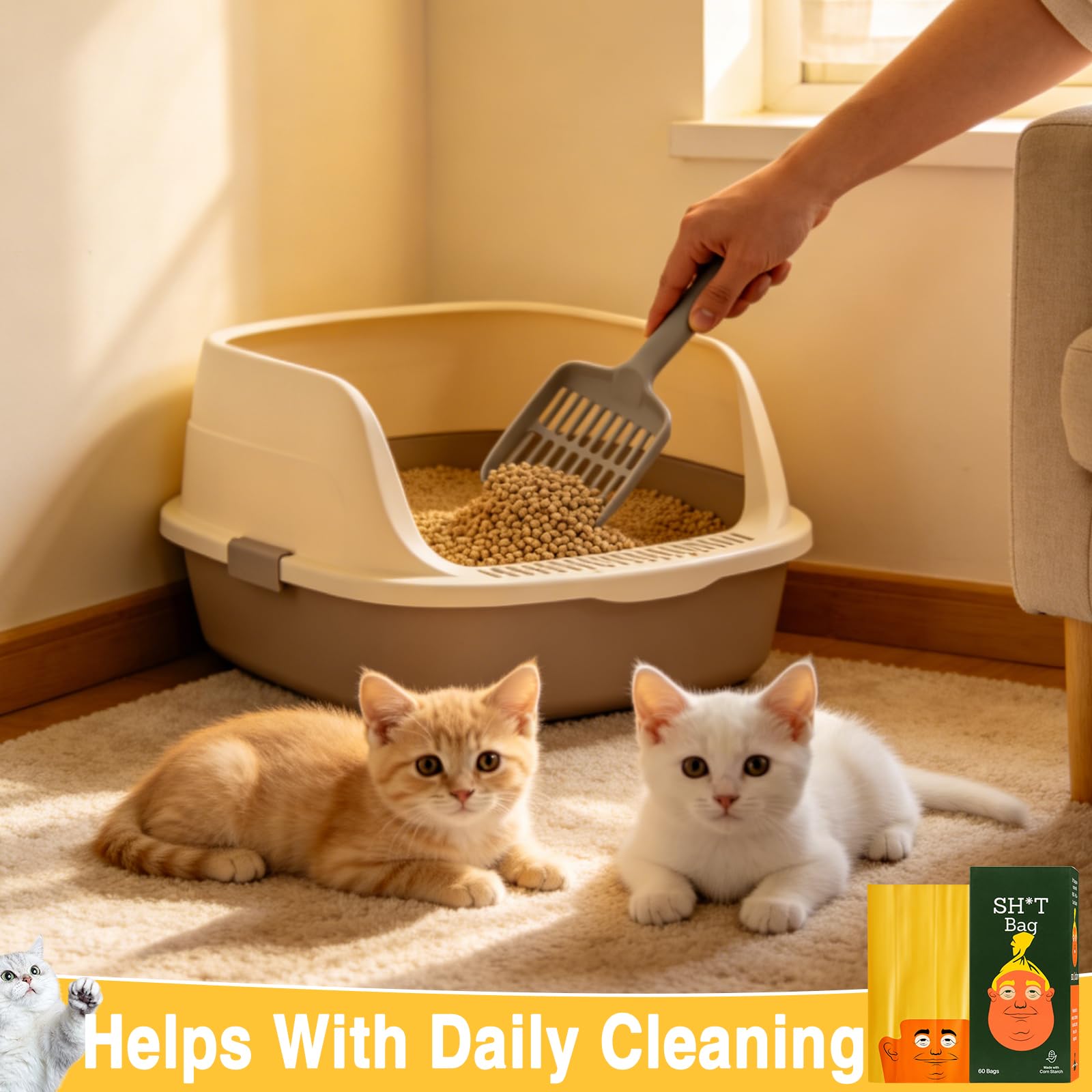 Generic poop bags feature easy-tear design for quick cleanup.