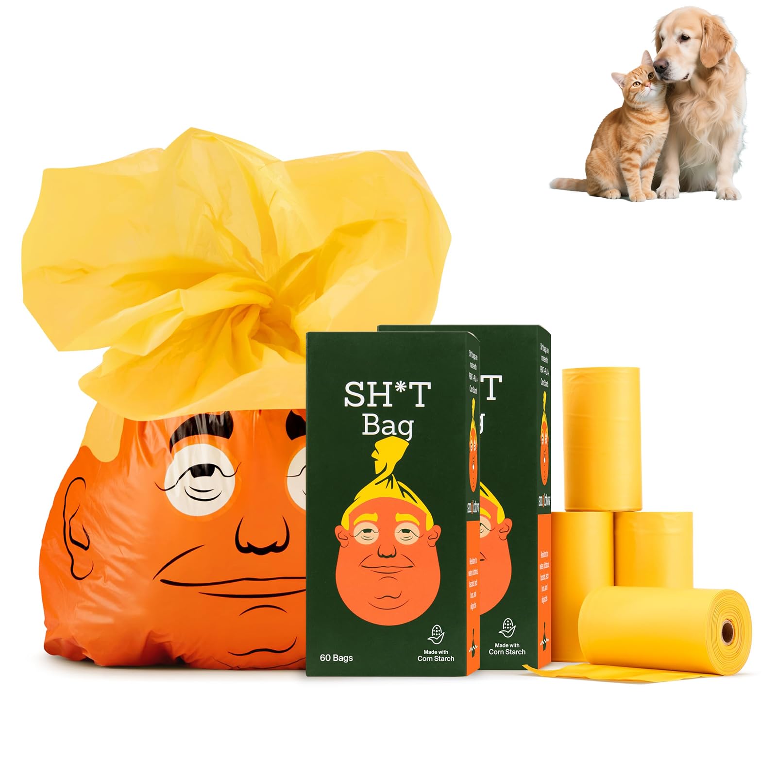 Generic presidential poop bags for dogs, unscented and convenient for daily walks.