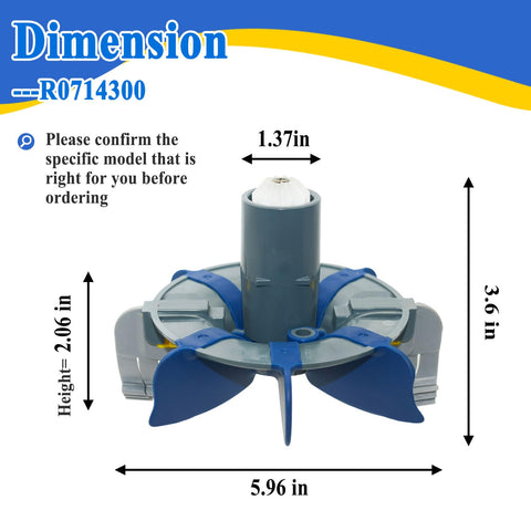 Generic R0714300 brushes detail showing rotating cylinders for effective debris scrubbing.