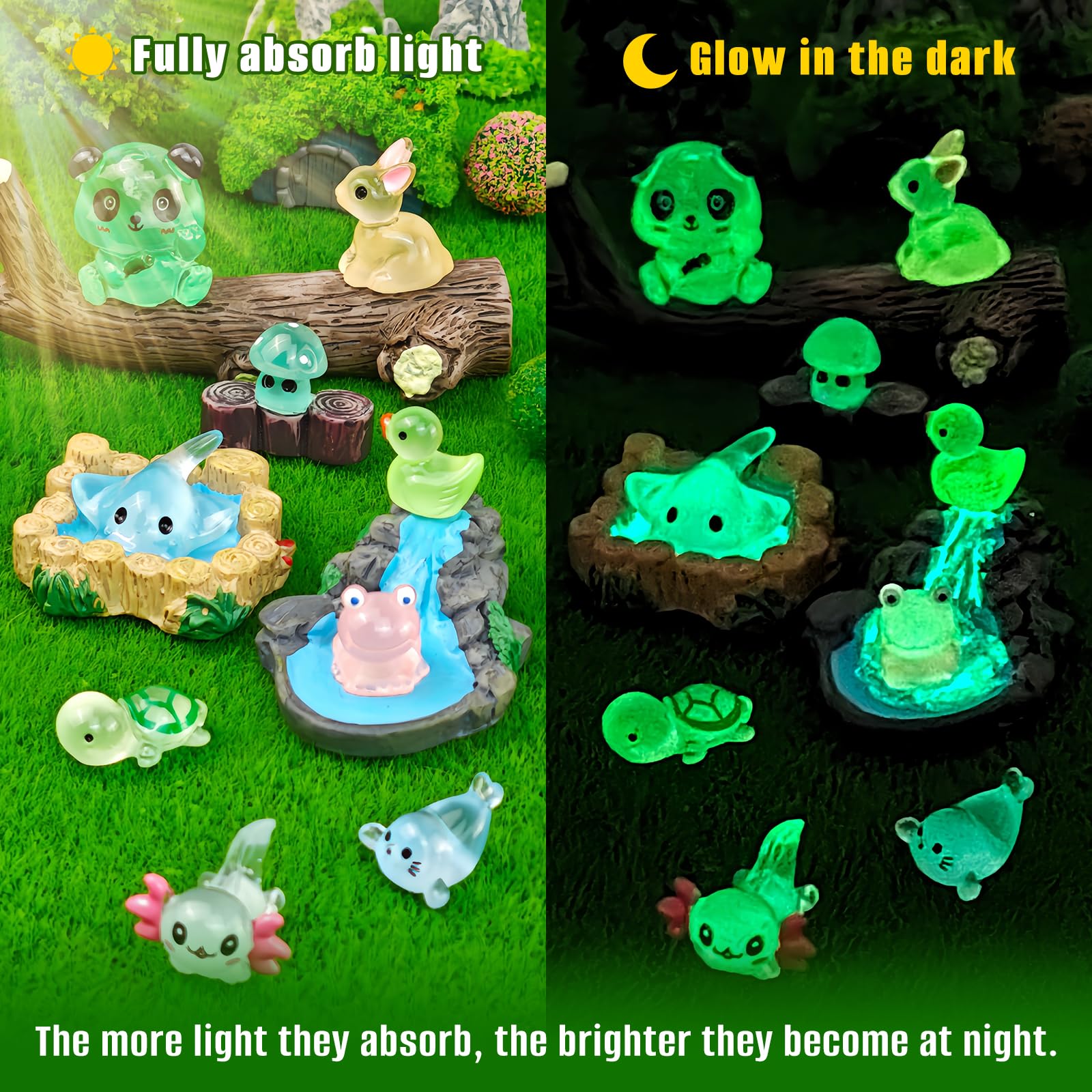 Generic panda glow miniature - cute focal point for desks or fairy gardens