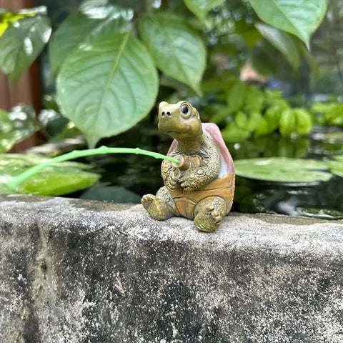 Generic Resin Turtle Garden Sculpture resists weather while keeping vibrant colors.