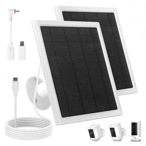 Generic Ring solar panel 8W front view powering outdoor cameras.