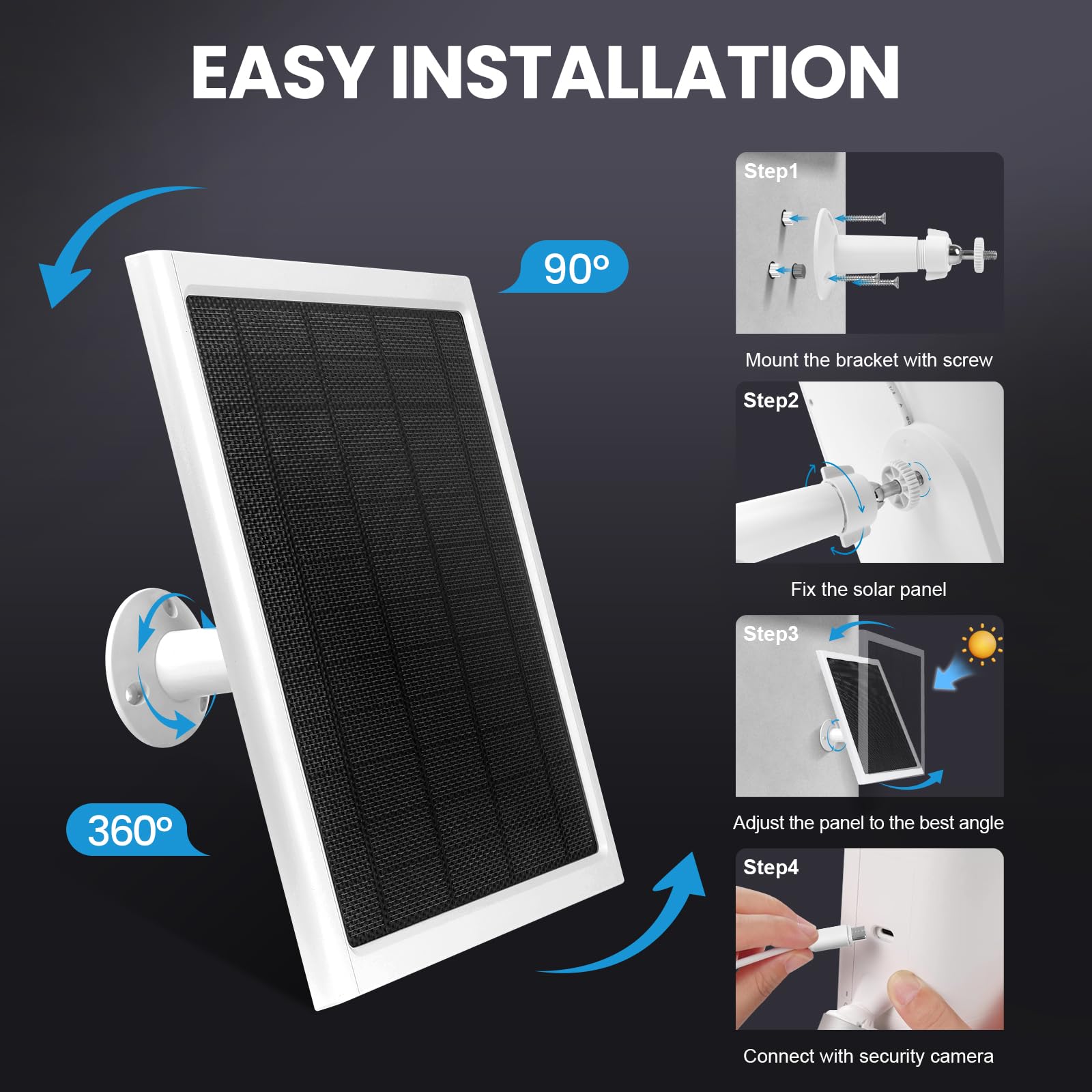 Generic Ring solar panel 8W includes adapter for backward compatibility with older models.
