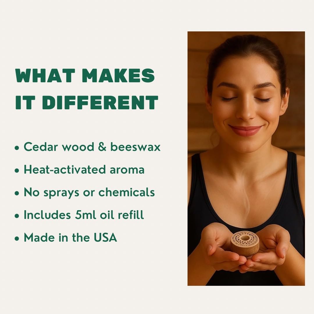 Generic Sauna Freshener USA-made label signals premium craftsmanship for wellness routines