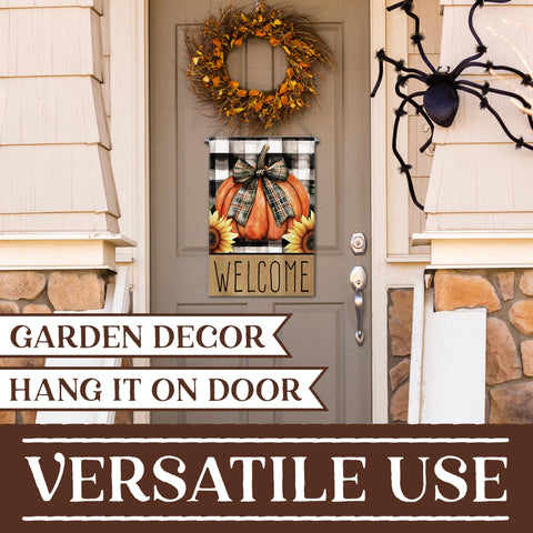 Generic seasonal flags bring winter motifs to porches and pathways.