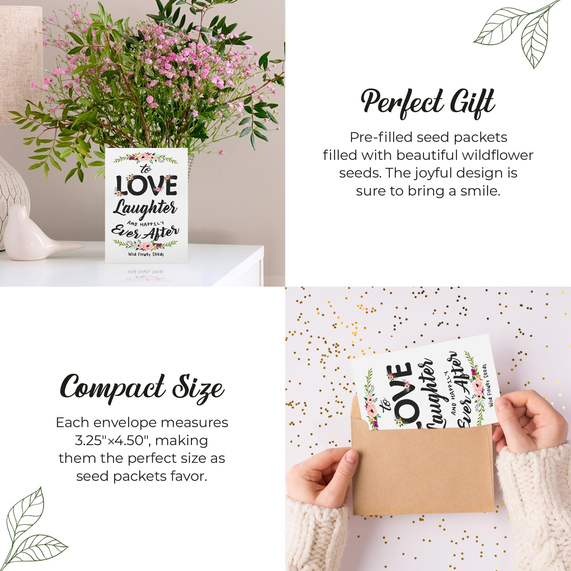 Generic seed packet for Bridal Shower with heartfelt message, sustainable celebration.