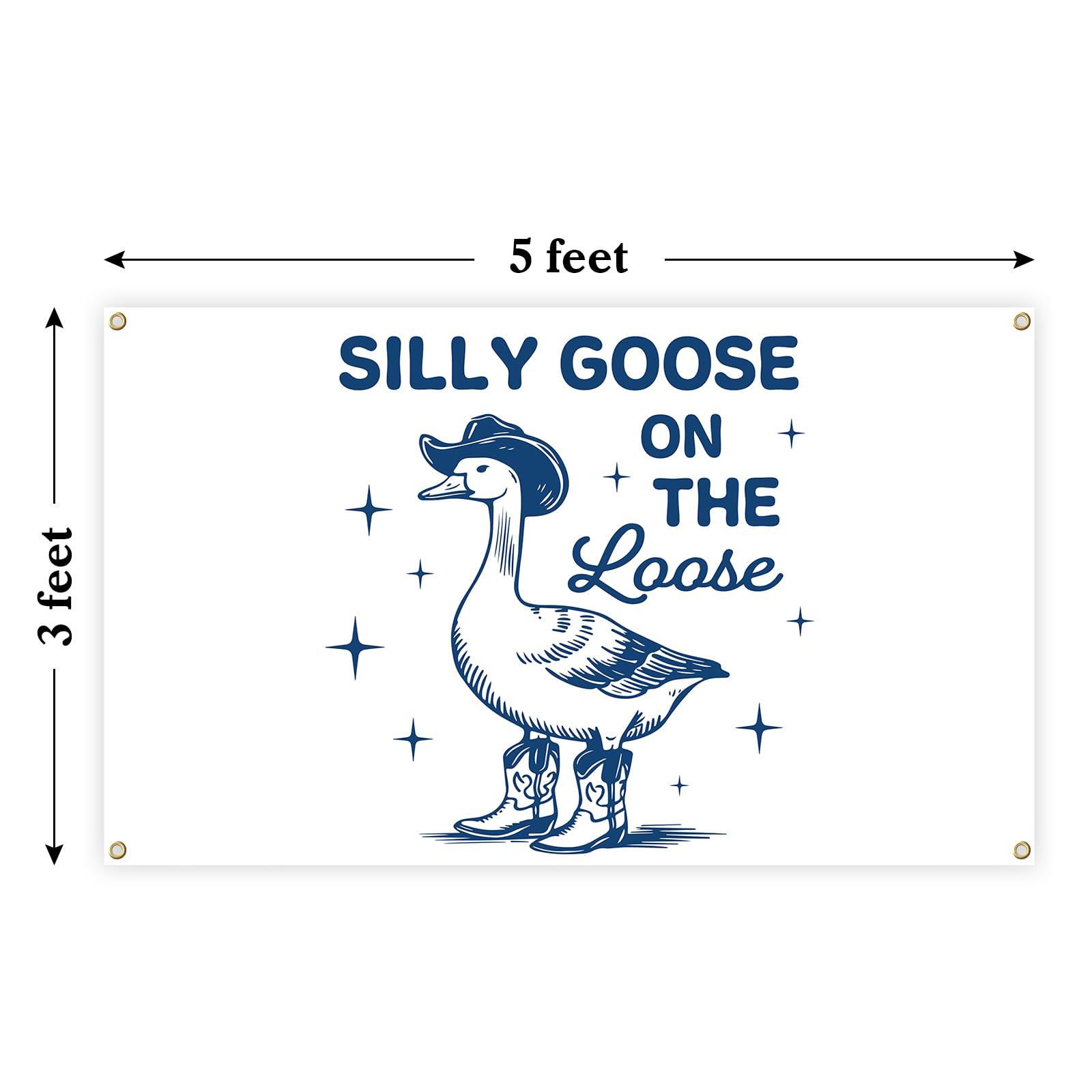 Generic Silly Goose Flag with four brass grommets for easy mounting.