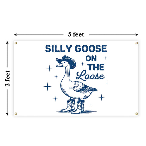 Generic Silly Goose Flag with four brass grommets for easy mounting.