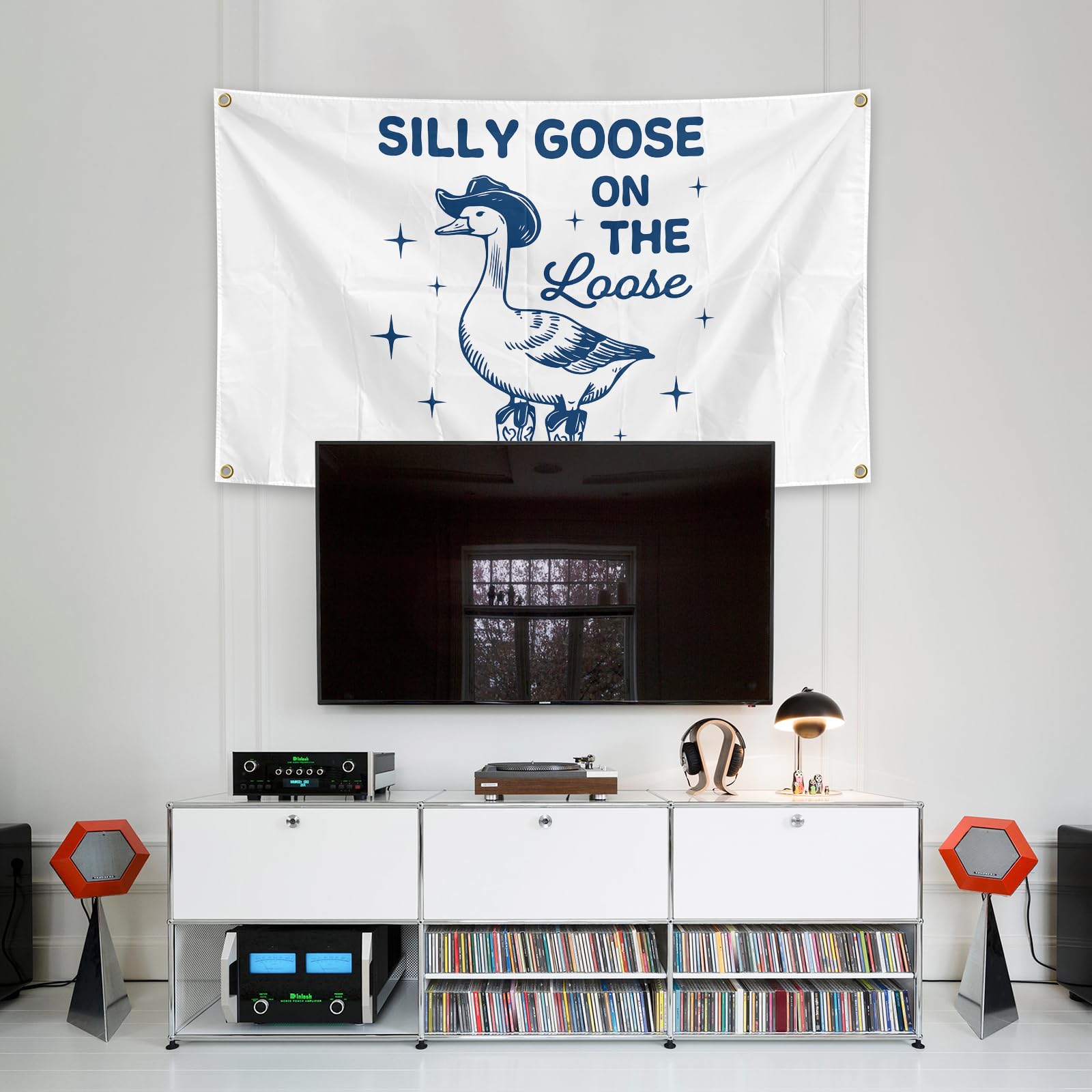 Generic Silly Goose Flag features a humorous goose design for lively spaces.