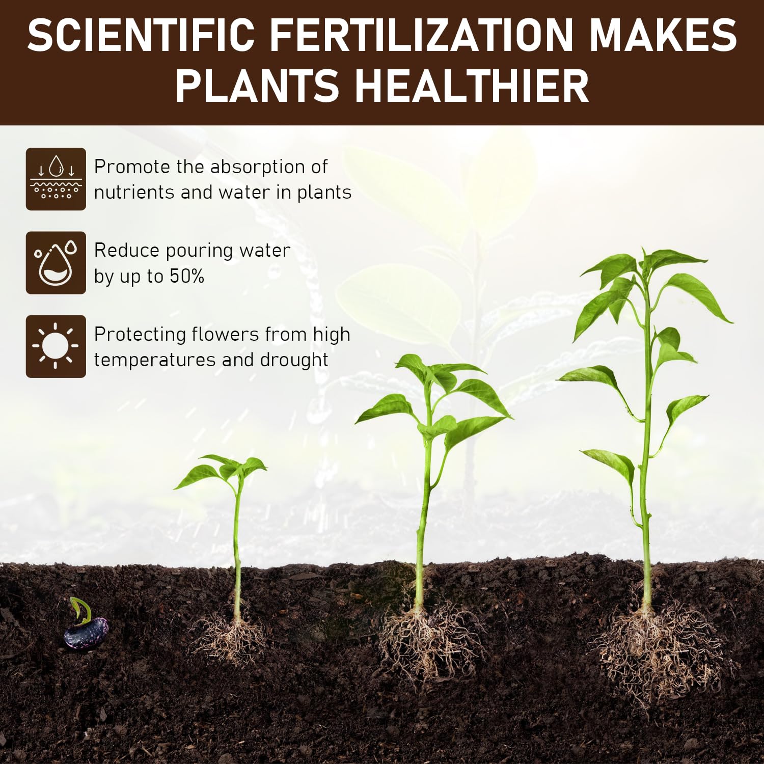 Generic soil activator garden view hints at thriving plants