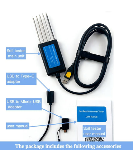Generic soil tester for Android app integration enhances data tracking.