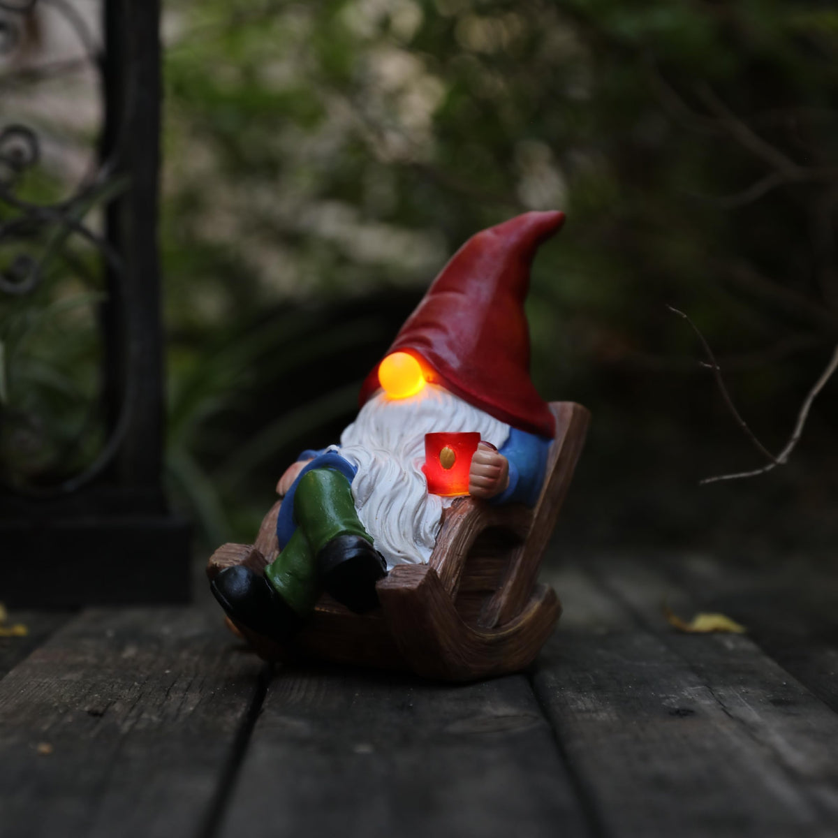 Generic Solar Garden Gnome front view showing welcoming outdoor design