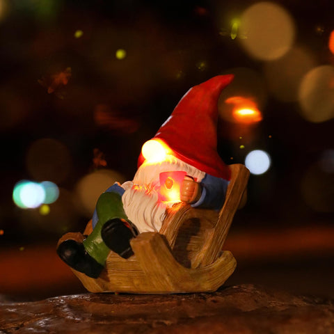 Generic Solar Garden Gnome weatherproof finish withstands rain and sun