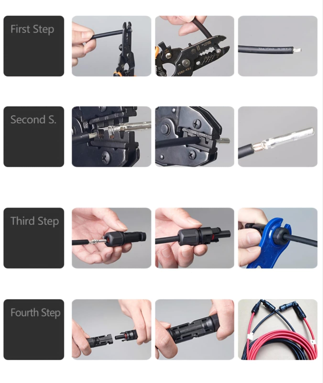 Generic solar MC4 connectors suit panels, RVs, and off-grid setups.