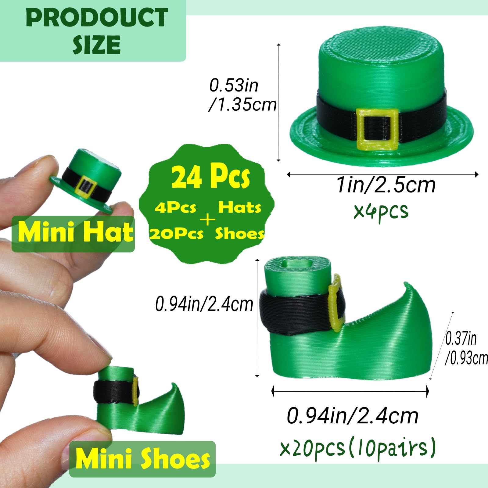Generic St Patrick's mini hats in green for festive decor.