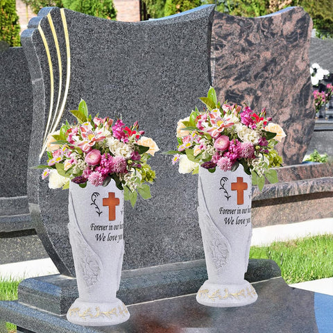 Generic sympathy gift angel vase offers a thoughtful memorial display.