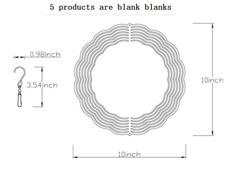 Generic ten-inch sublimation wind spinner blank close-up coating highlights durable aluminum finish for outdoor use