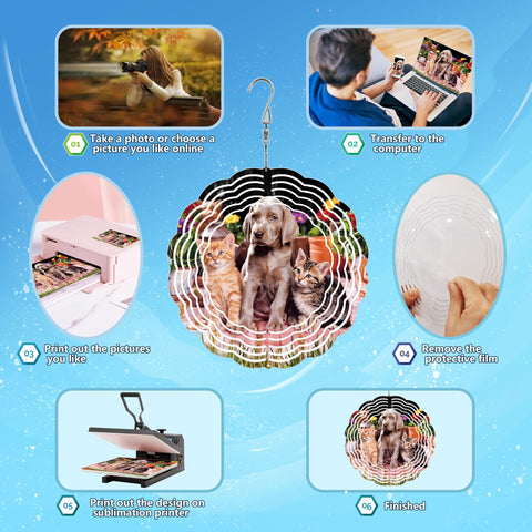 Generic ten-inch sublimation wind spinner blank packaging demonstrates scratch-free protection during transit