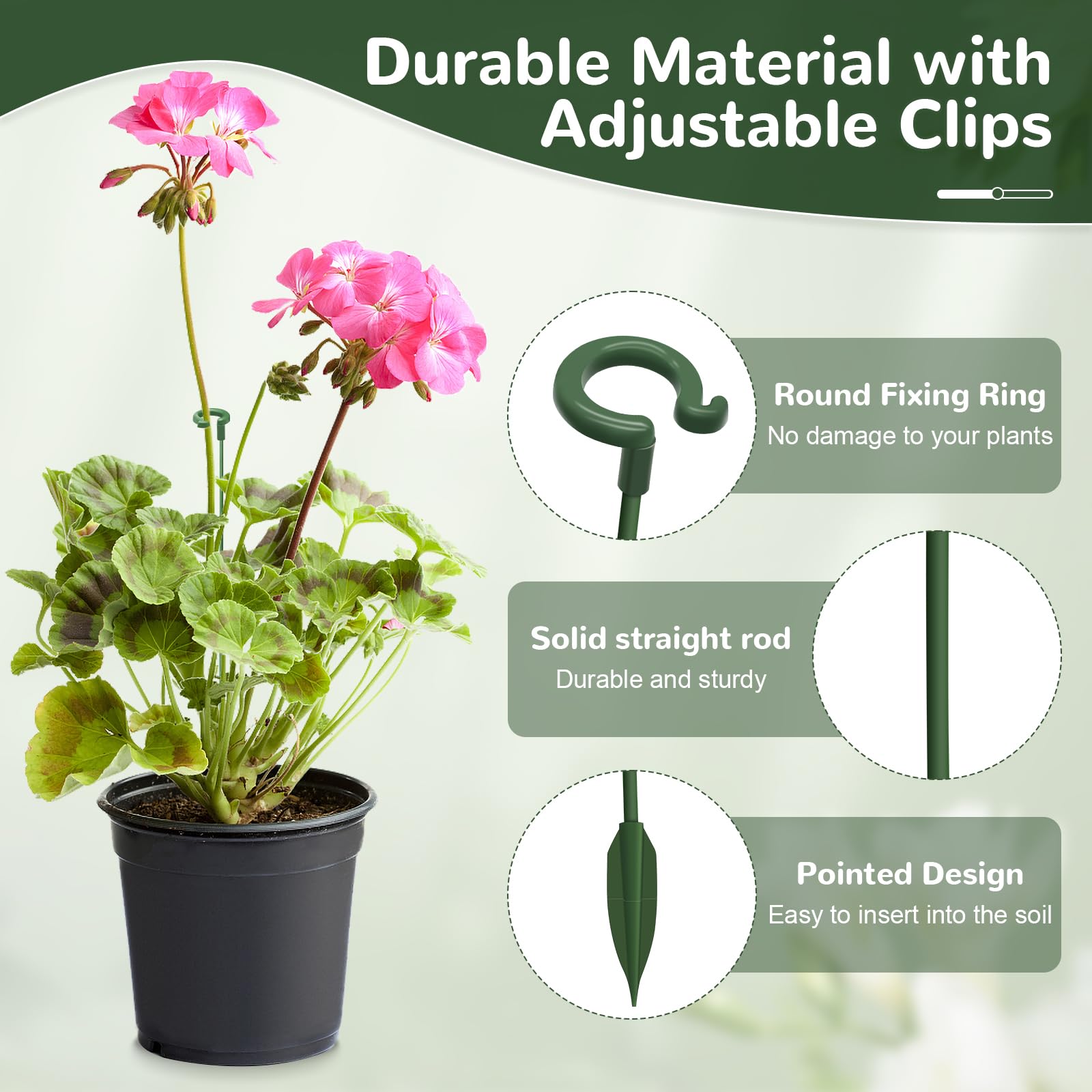 Generic three-height design fits plants from seedlings to mature.
