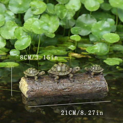 Lifelike three turtles add gentle movement and natural vibe to water features.