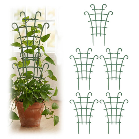 Generic trellis for potted plants with stackable design supporting trailing vines