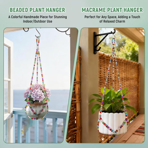 Two-pack macrame hangers offer versatile decorating options.