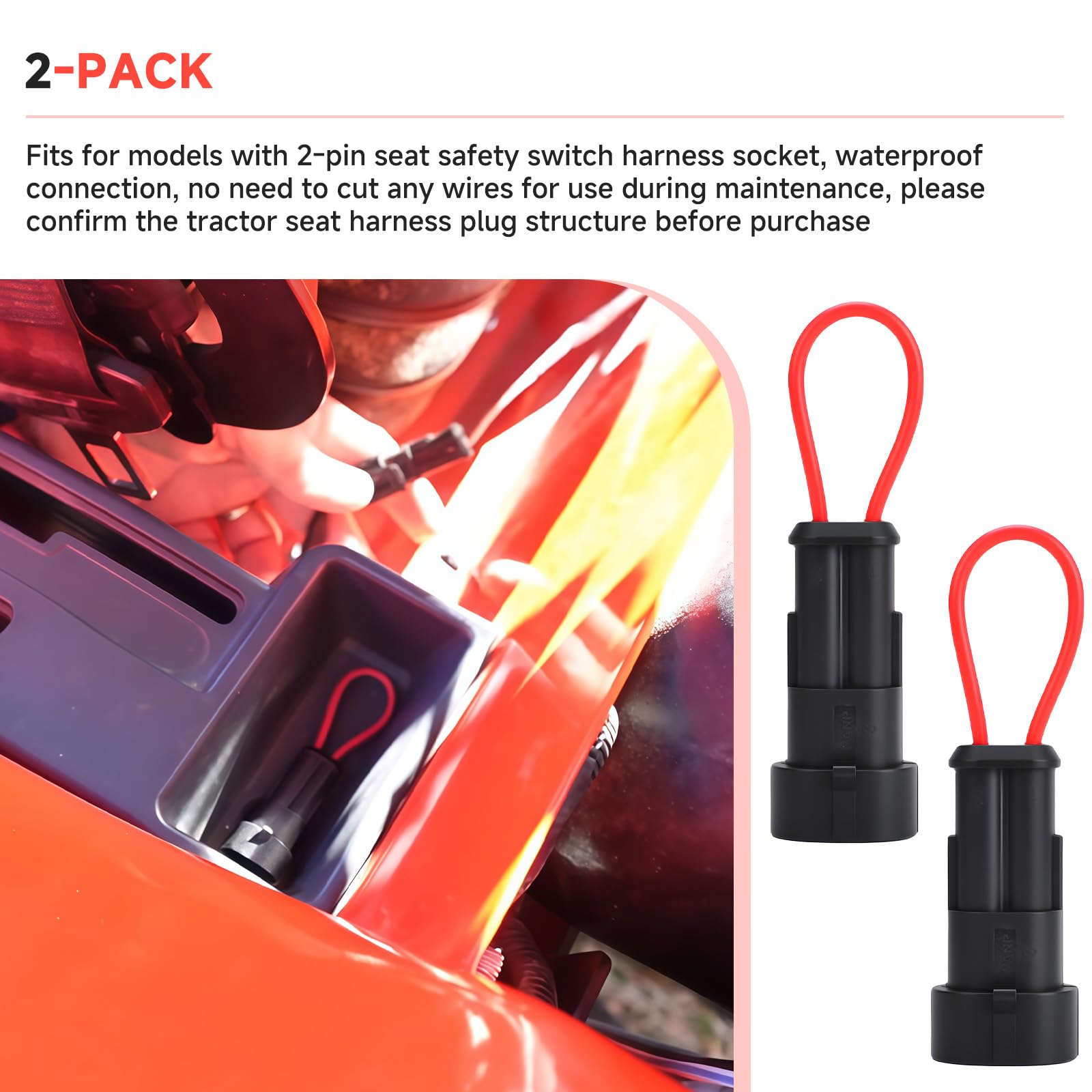 Two-piece bypass set includes secure plugs for temporary tractor operation.