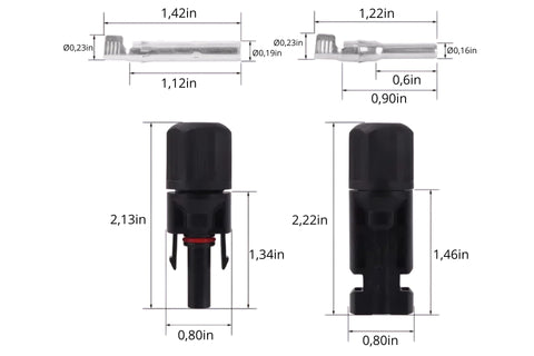 Generic UV-resistant MC4 connectors extend outdoor PV system life.