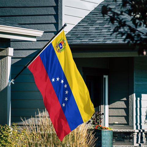 Generic flag with brass grommets detail for secure mounting.