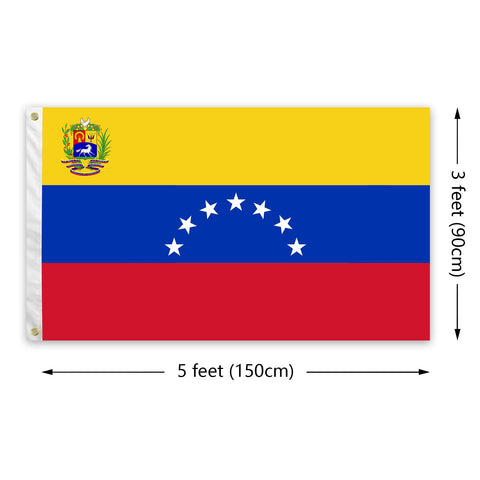 Generic Venezuela flag wall display with vibrant colors for indoor décor.