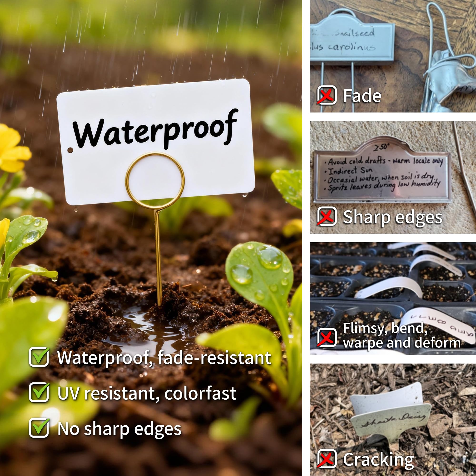 Generic waterproof PVC labels resist weather and curling