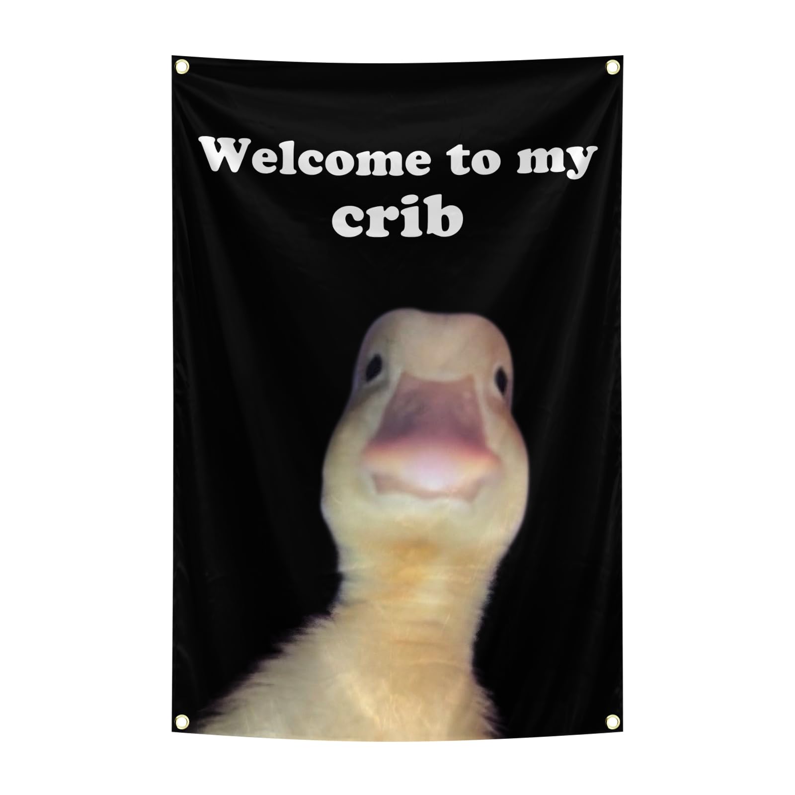 Generic Welcome to My Crib Flag front view, bright print for dorms and living spaces.