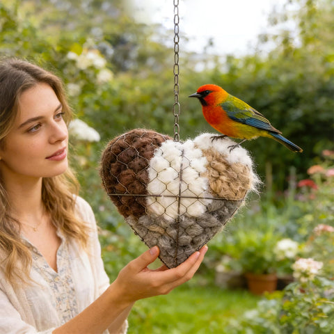 Generic Nesting Heart creates seasonal wildlife-friendly garden focal point