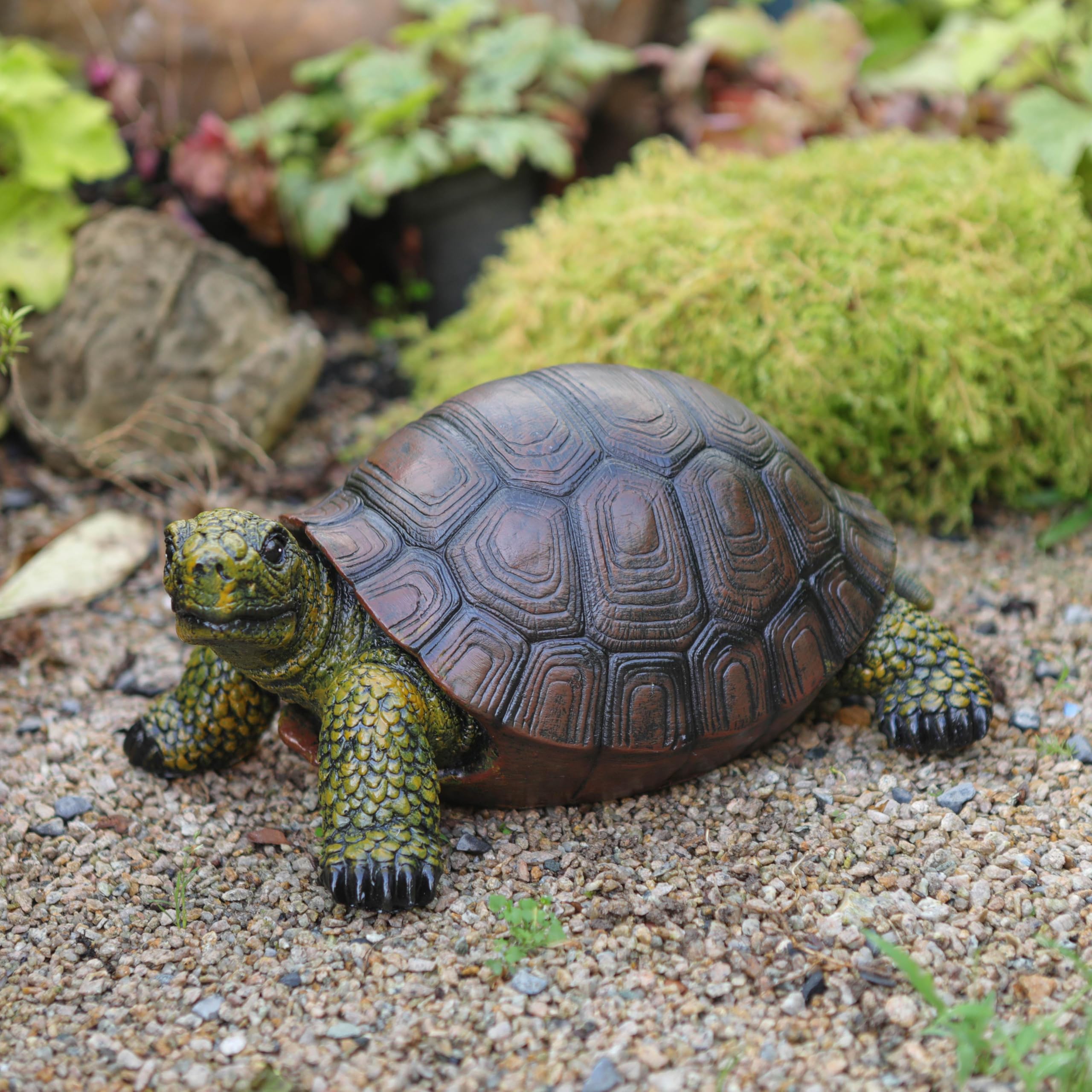 Generic windproof turtle sculpture adds charm to patios and balconies.