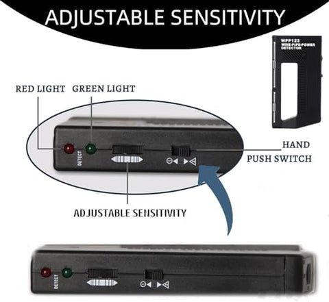 Generic WPP123 display-lit screen shows live detection signals for safer drilling.