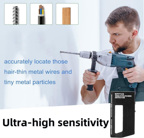 Generic WPP123 identifies metal pipes behind walls before cutting.